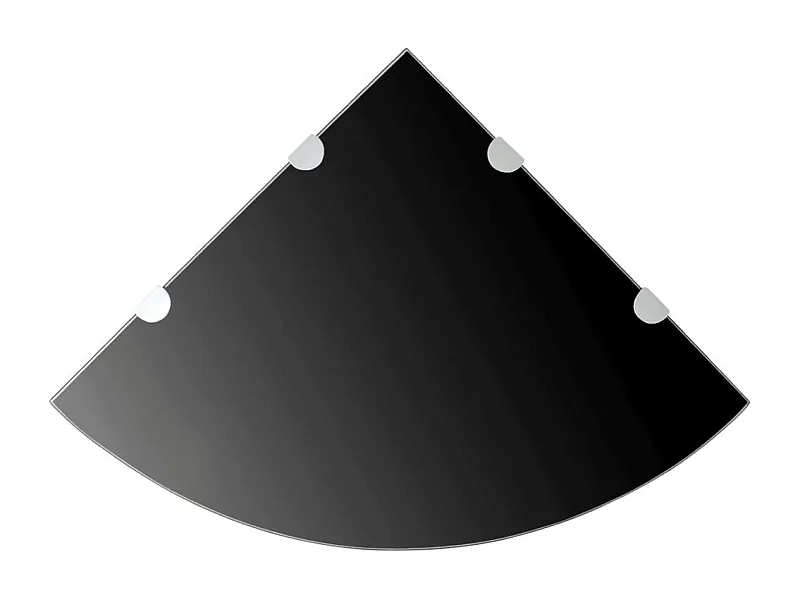 Étagère de coin avec supports chromés Verre Noir 45x45