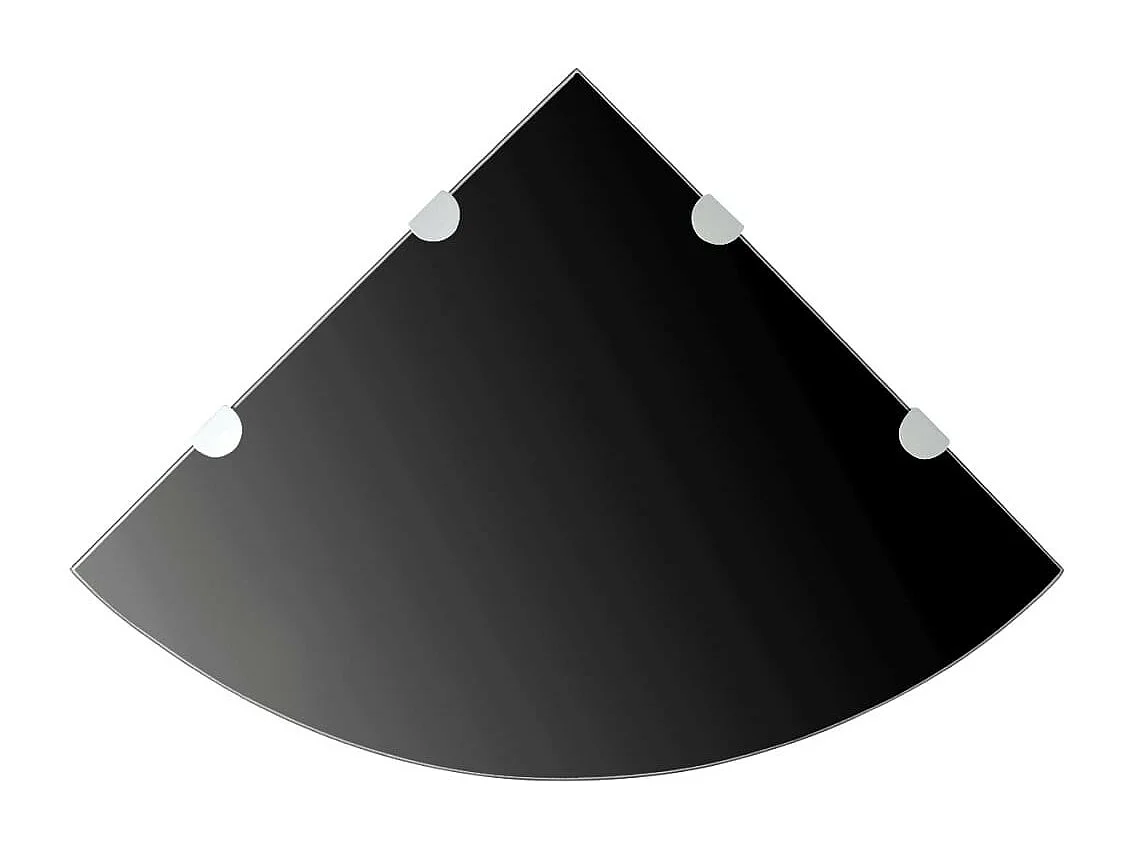 Étagère de coin avec supports chromés Verre Noir 45x45