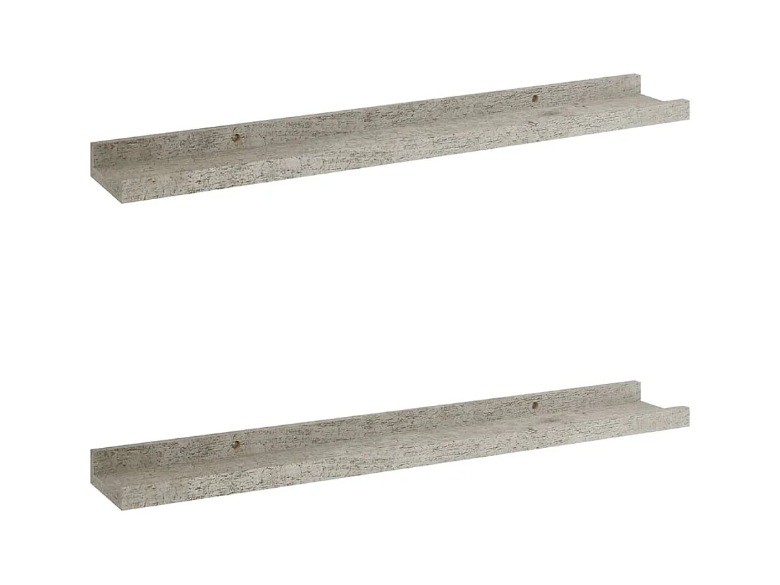 Étagères murales 2 pcs Gris béton 60x9x3