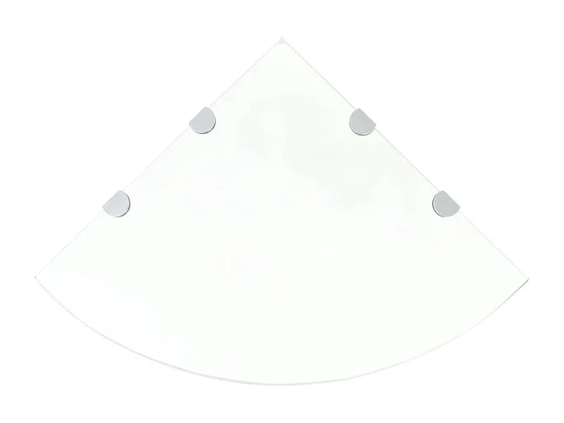 Étagères d'angle 2 pcs et supports Verre Transparent 45x45