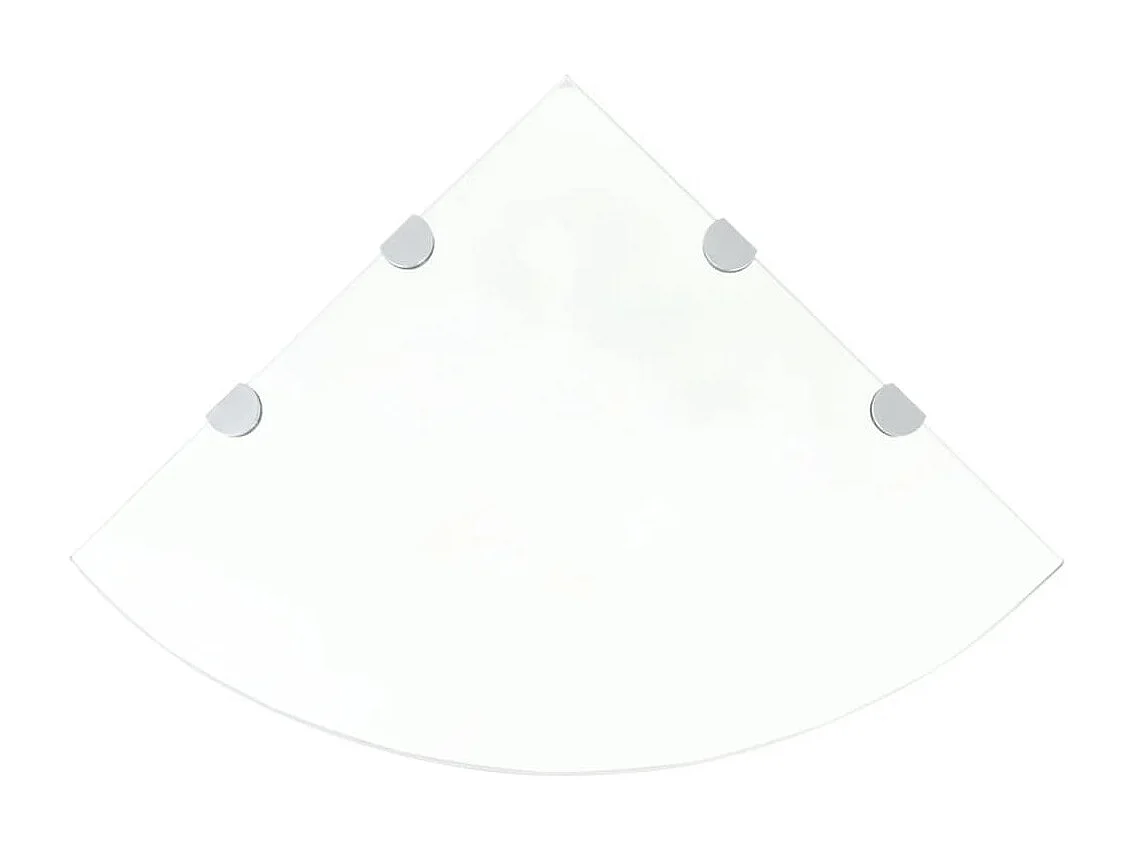 Étagères d'angle 2 pcs et supports Verre Transparent 45x45