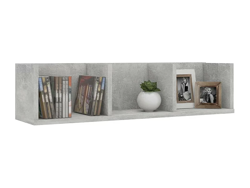 Étagère murale à CD Gris béton 75x18x18