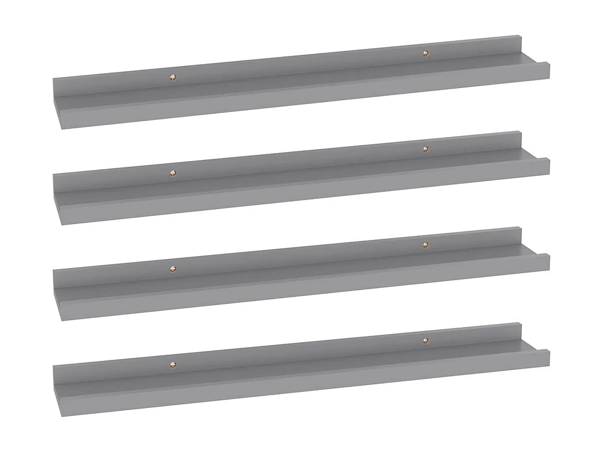 Étagères murales 4 pcs Gris 60x9x3
