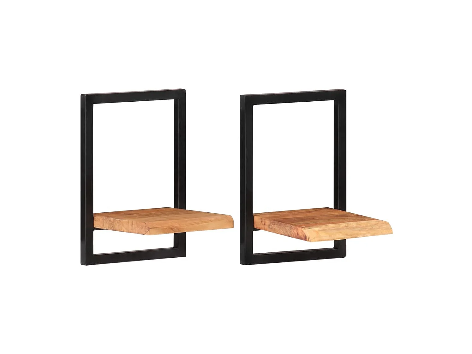 Étagères murales 2 pcs 25x25x35 Bois d'acacia et acier