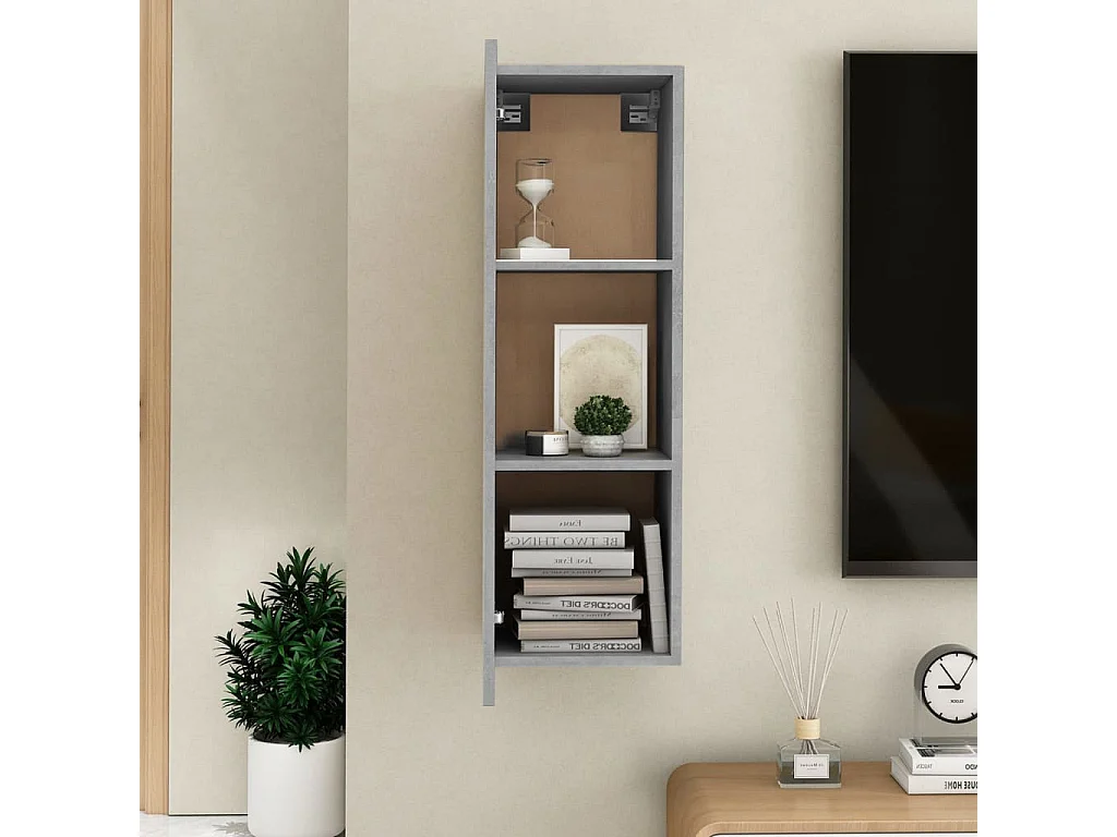 Etagère murale Gris béton 30,5x30x90