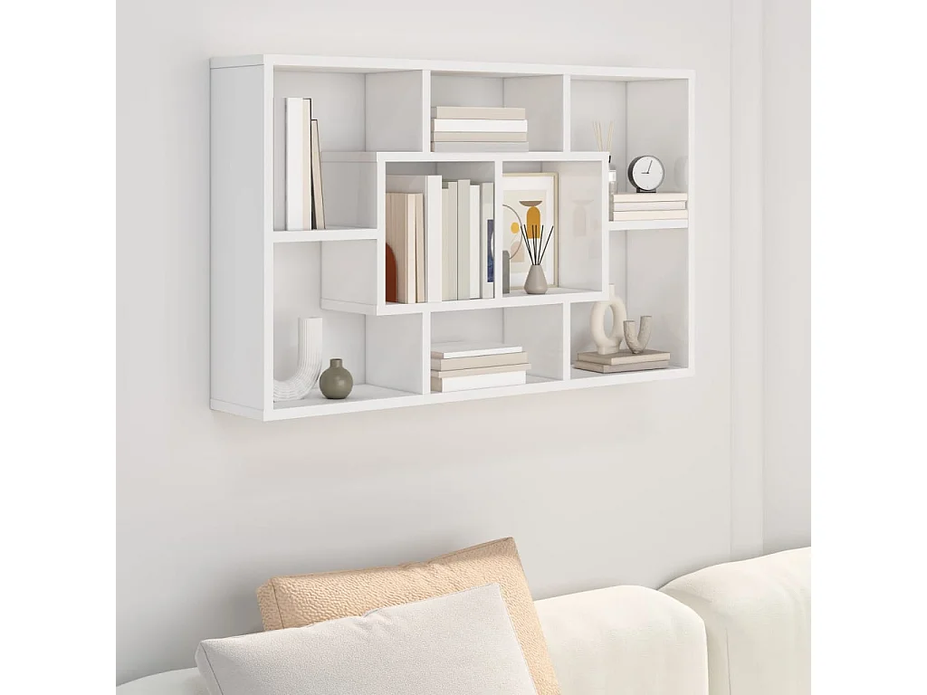 Étagère murale Blanc brillant 85x16x52,5 Bois d'ingénierie