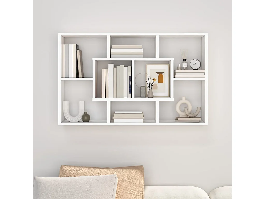 Étagère murale Blanc brillant 85x16x52,5 Bois d'ingénierie