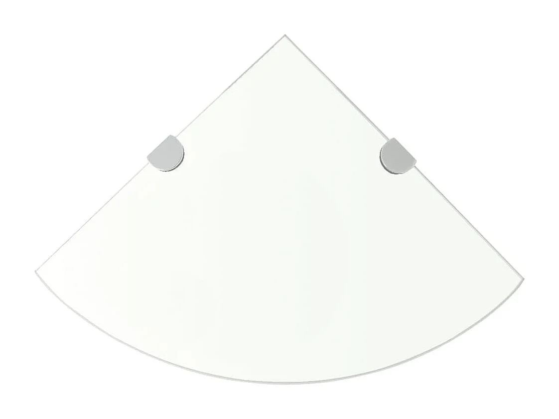 Étagères d'angle 2 pcs et supports Verre Transparent 35x35