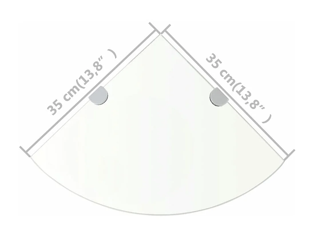 Étagères d'angle 2 pcs et supports Verre Transparent 35x35