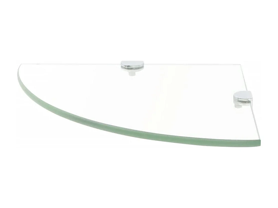 Étagères d'angle 2 pcs et supports Verre Transparent 35x35