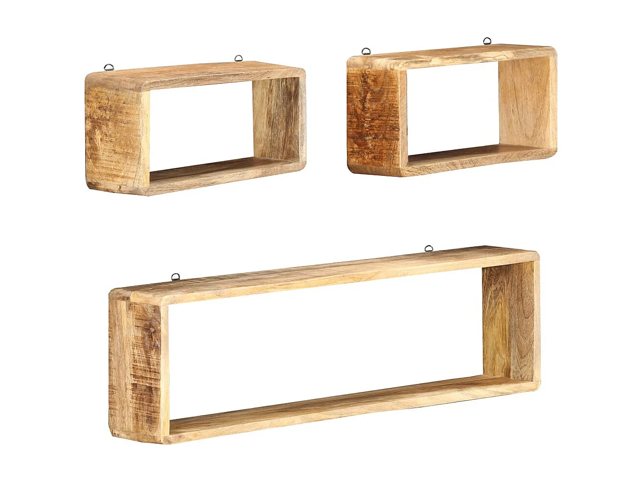 Ensemble d'étagère cube 3 pcs Bois solide de manguier