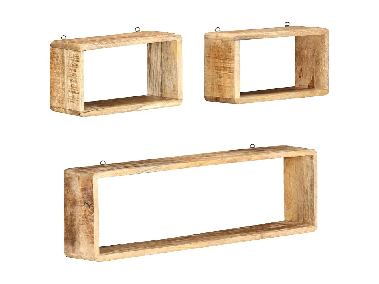 Ensemble d'étagère cube 3 pcs Bois solide de manguier
