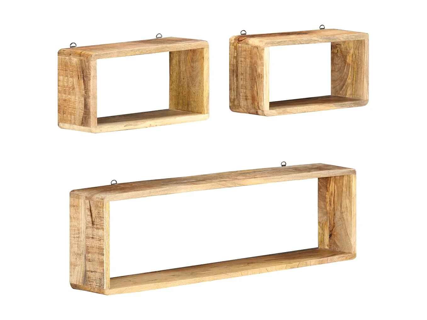 Ensemble d'étagère cube 3 pcs Bois solide de manguier