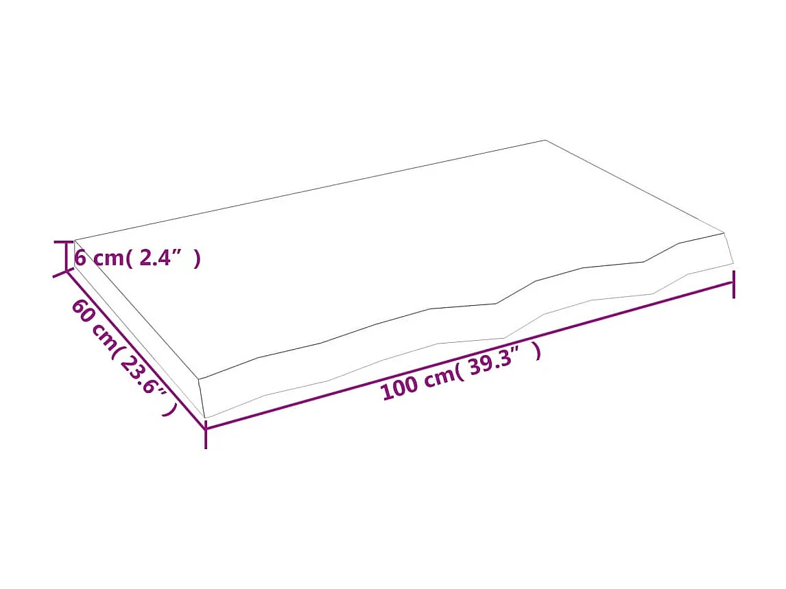 Étagère murale marron clair 100x60x6 bois chêne massif traité