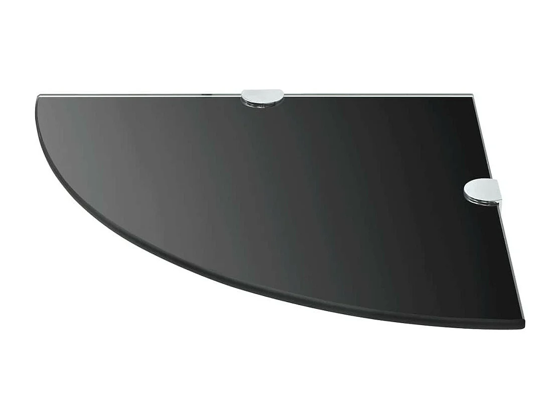 Étagère de coin avec supports chromés Verre Noir 25x25