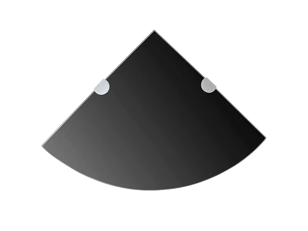 Étagère de coin avec supports chromés Verre Noir 25x25