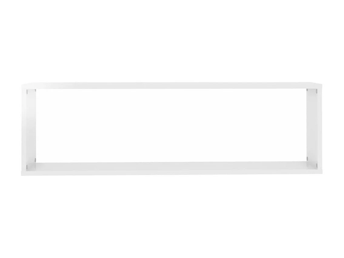 Wandschappen kubus 2 st 100x15x30 cm bewerkt hout hoogglans wit