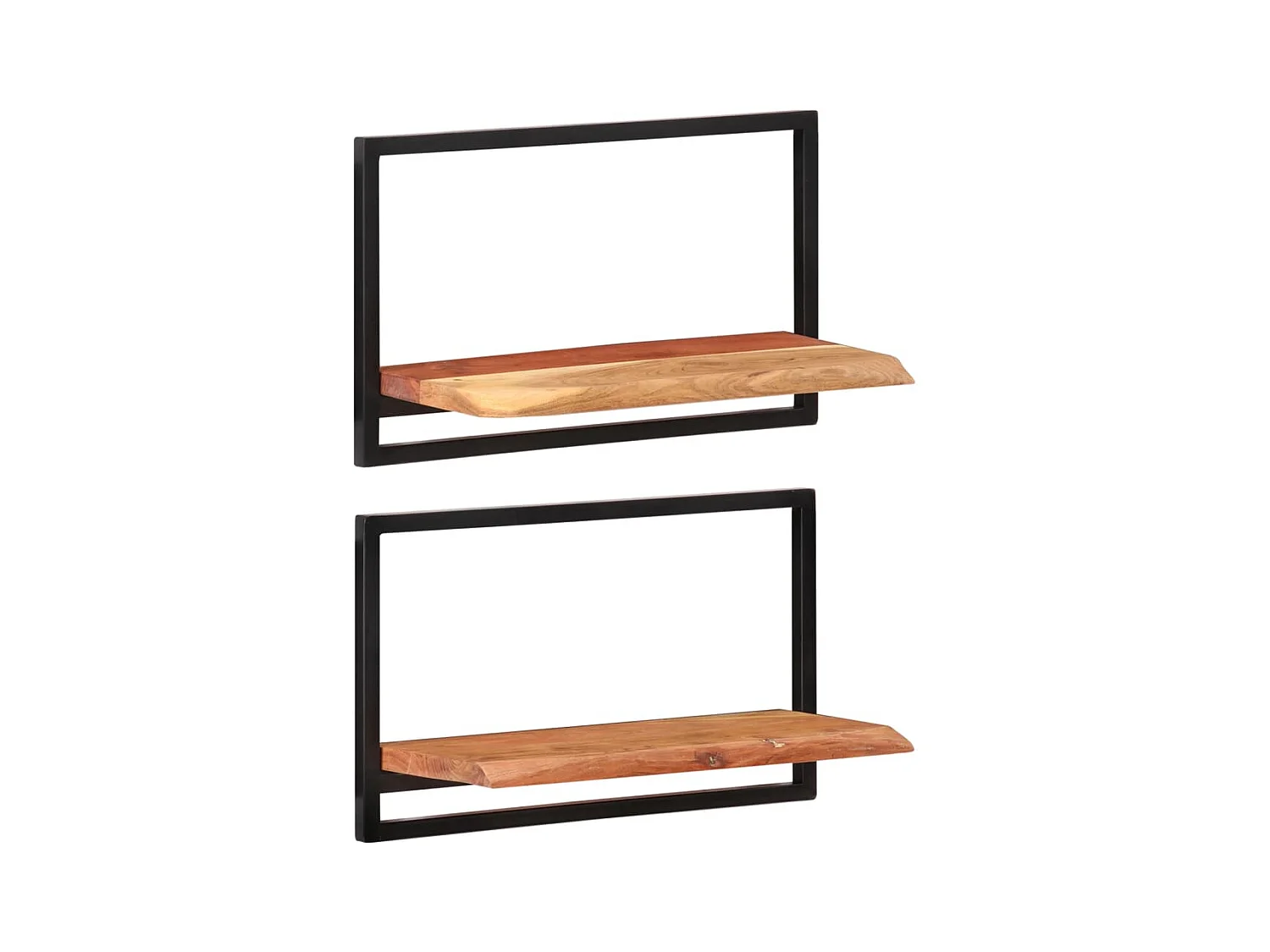 Étagères murales 2 pcs 60x25x35 Bois d'acacia et acier