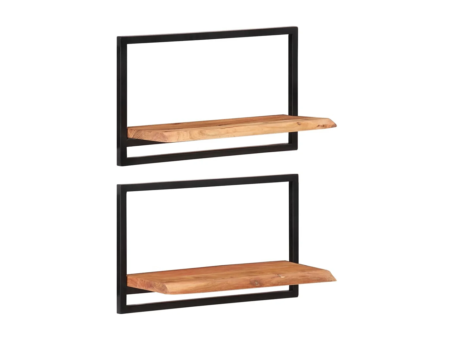 Étagères murales 2 pcs 60x25x35 Bois d'acacia et acier