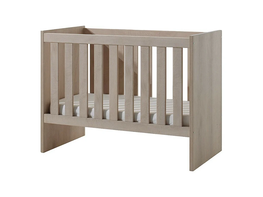 Lit bébé robuste 60x120 évolutif en lit enfant 90x200 coloris chêne River Oak collection LOUISE.