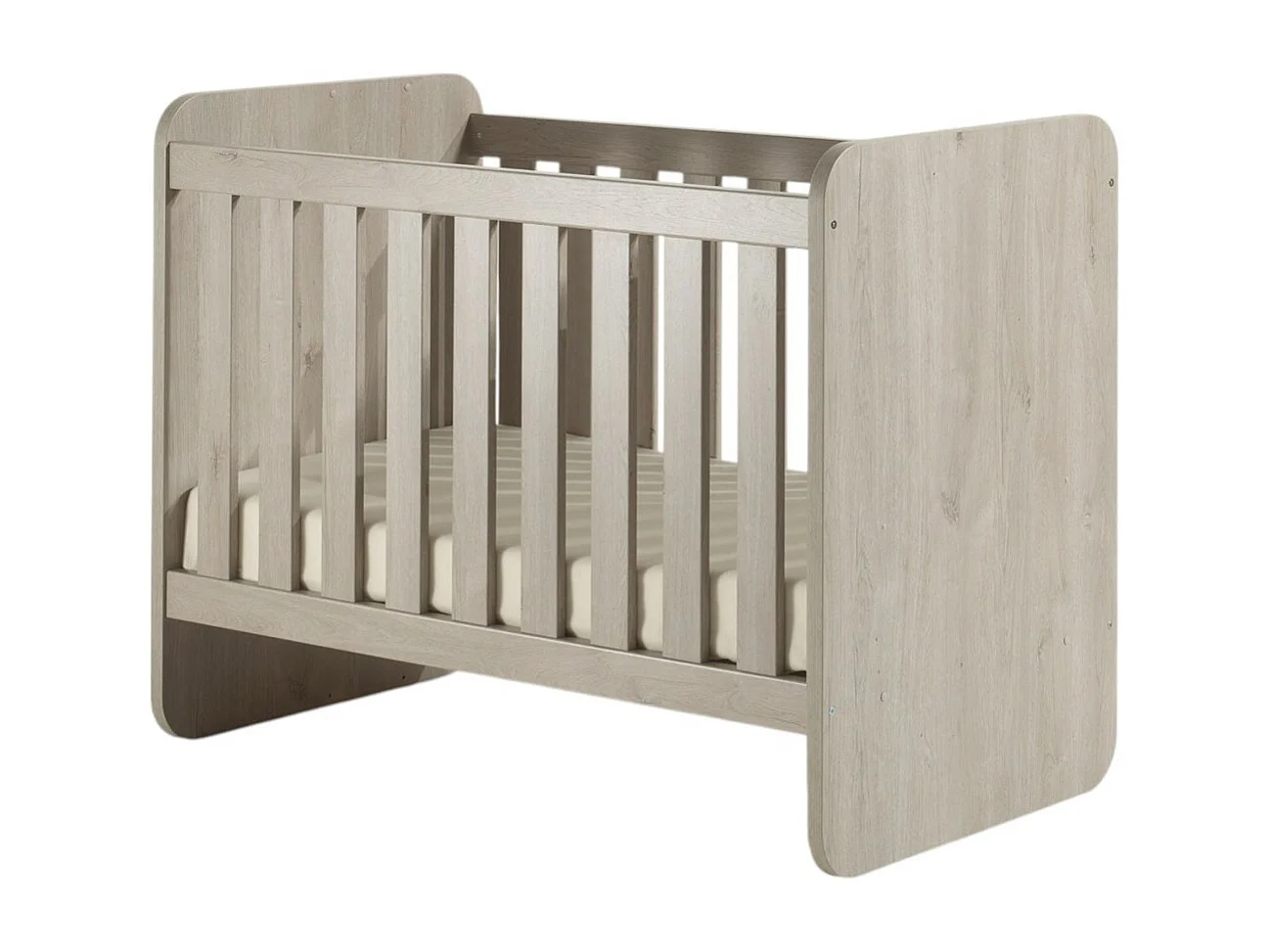 Lit bébé robuste 60x120 évolutif en lit enfant 90x200 coloris chêne clair collection DANY