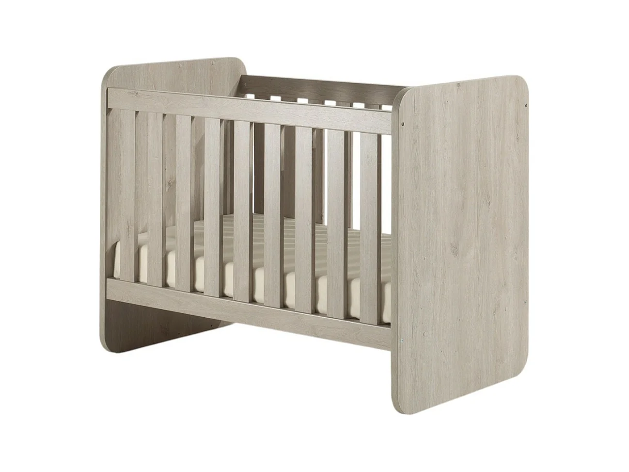 Lit bébé robuste 60x120 évolutif en lit enfant 90x200 coloris chêne clair collection DANY