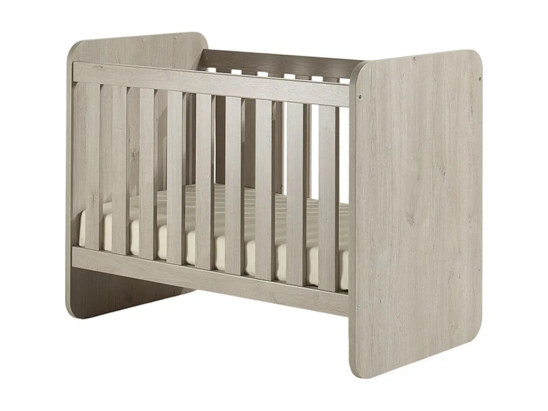 Lit bébé robuste 60x120 évolutif en lit enfant 90x200 coloris chêne clair collection DANY