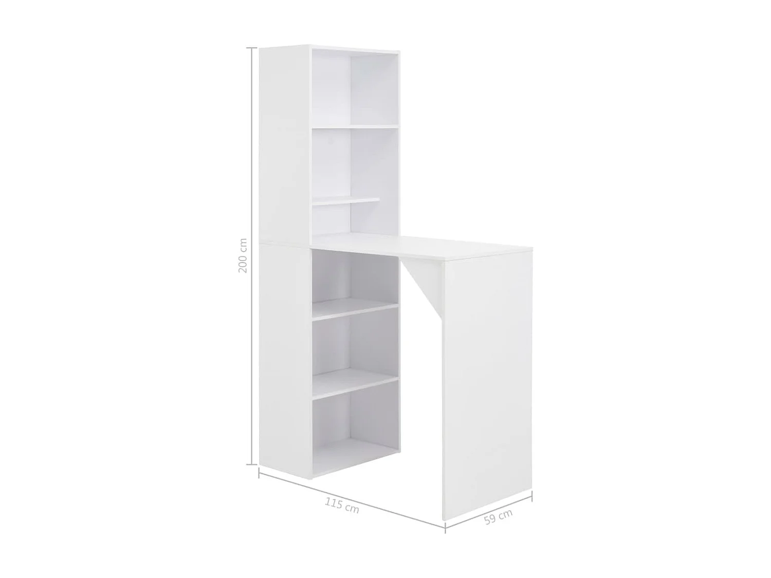 Table de bar avec armoire de rangement bois blanc Klarys