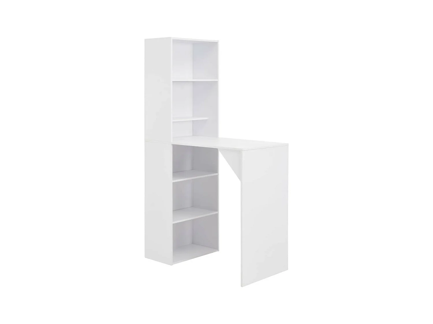 Table de bar avec armoire de rangement bois blanc Klarys