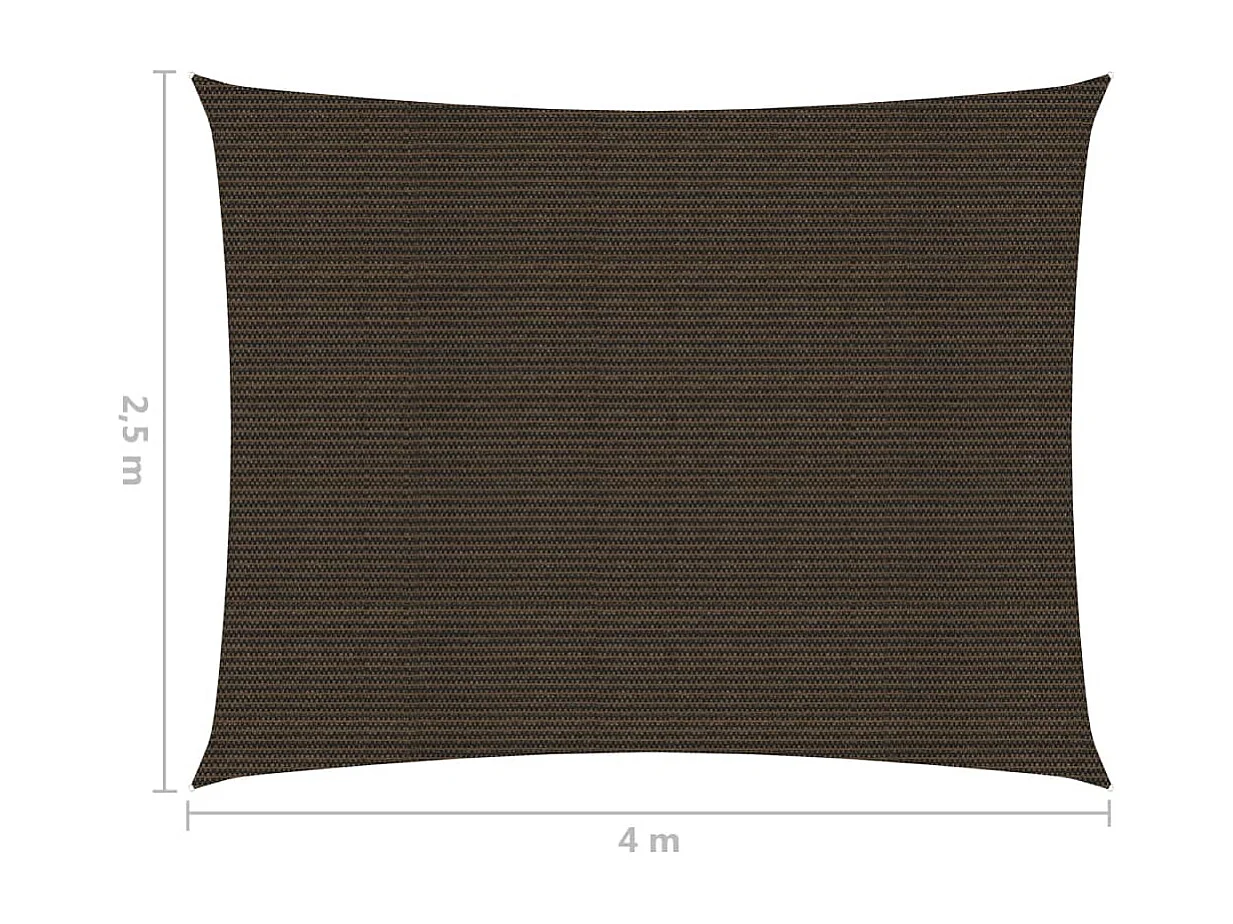 Voile d'ombrage 160 g-m² Marron 2,5x4 m PEHD