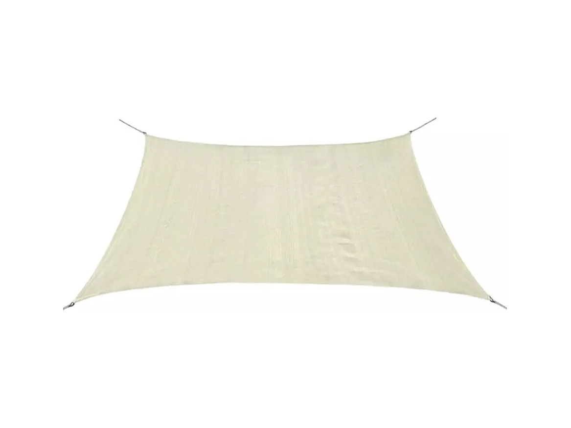 Parasol en PEHD carré 3,6 x 3,6 m Crème