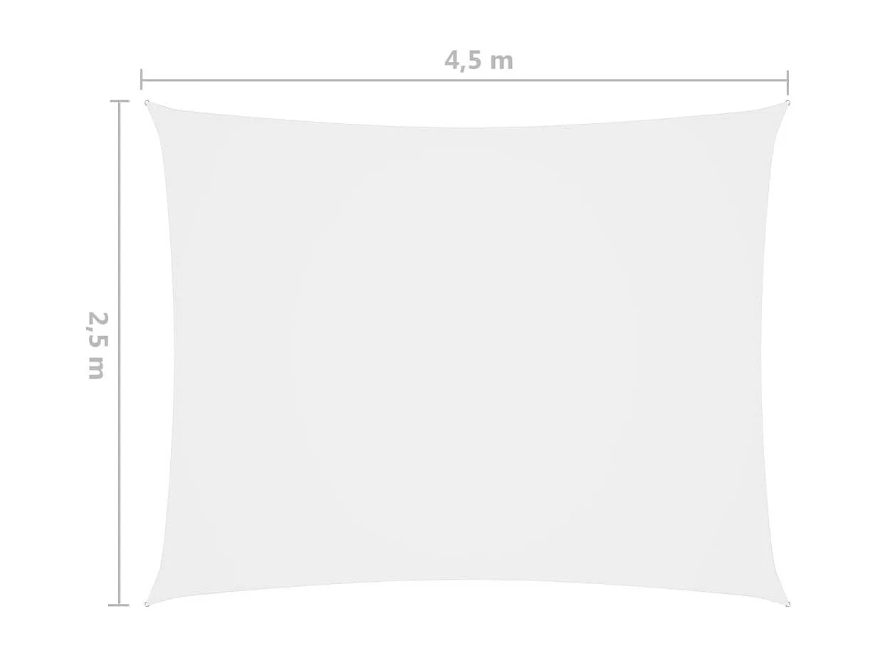 Voile de parasol Tissu Oxford rectangulaire 2,5x4,5 m Blanc