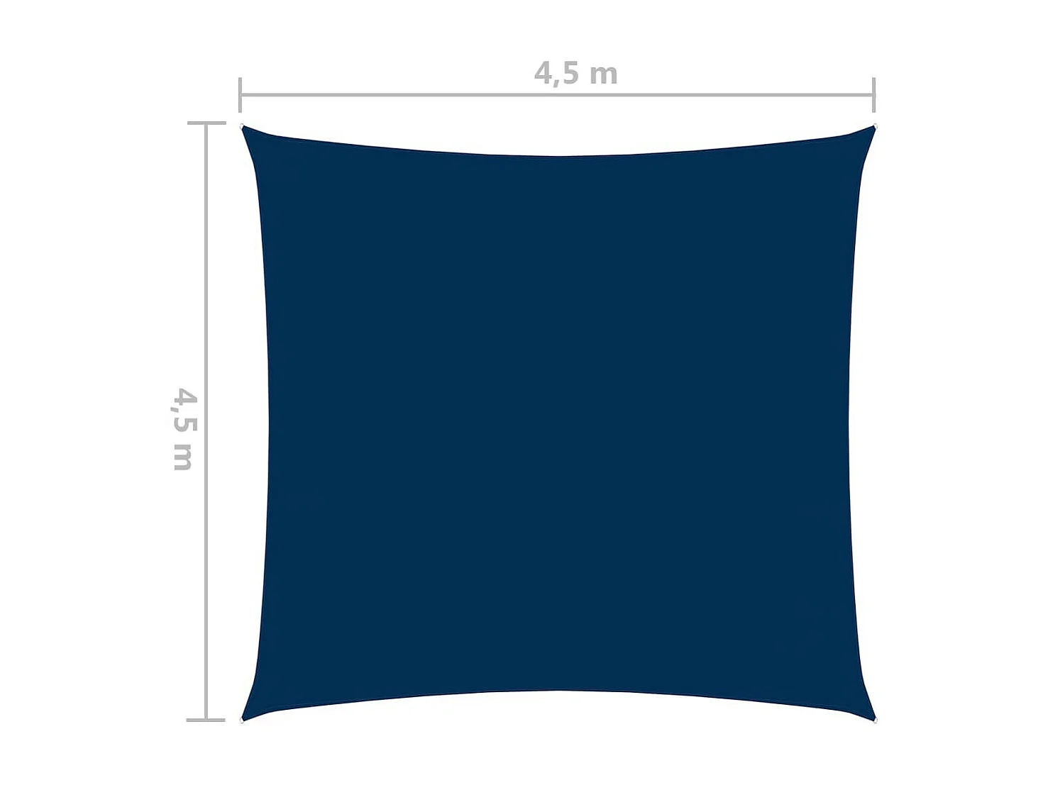 Voile de parasol Tissu Oxford carré 4,5x4,5 m Bleu