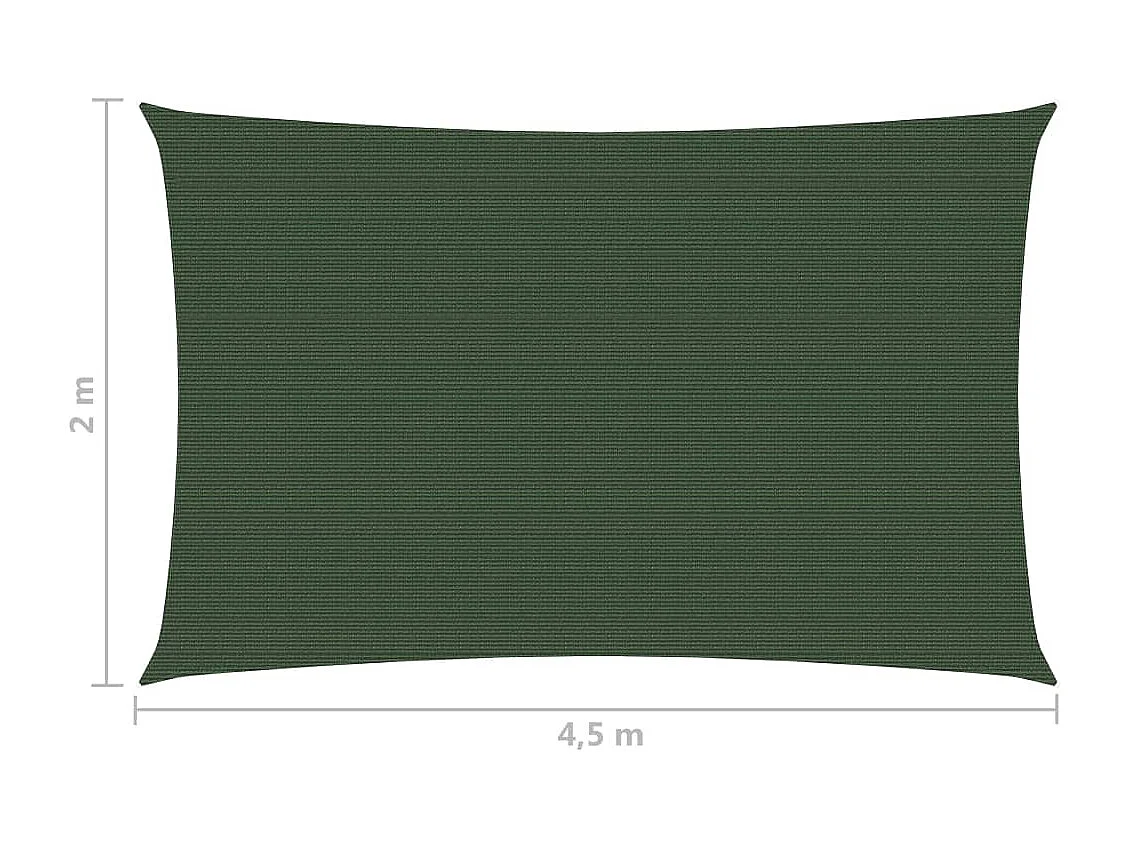 Voile d'ombrage 160 g-m² Vert foncé 2x4,5 m PEHD