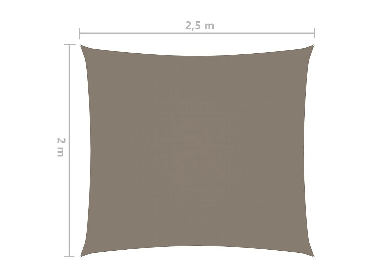 Voile de parasol Tissu Oxford rectangulaire 2x2,5 m Taupe