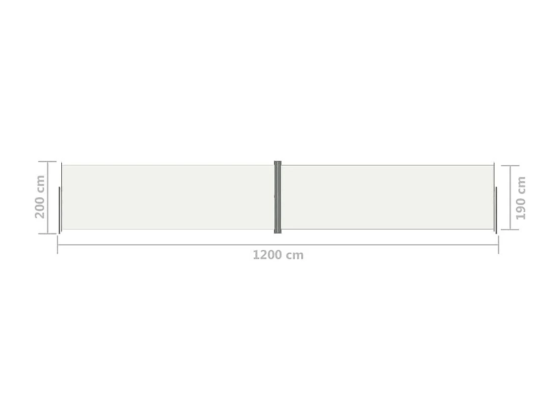 Auvent latéral rétractable Crème 200x1200