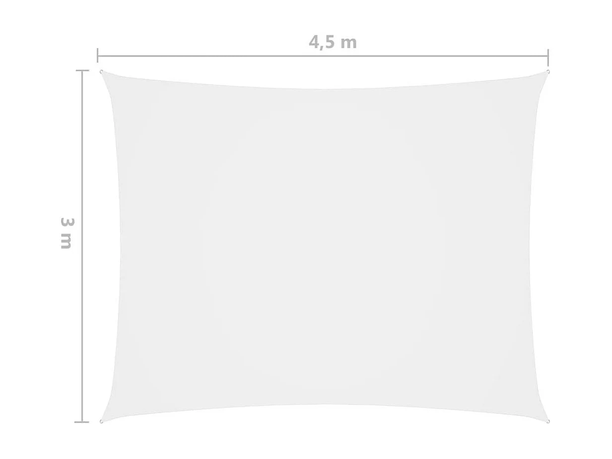 Voile de parasol Tissu Oxford rectangulaire 3x4,5 m Blanc