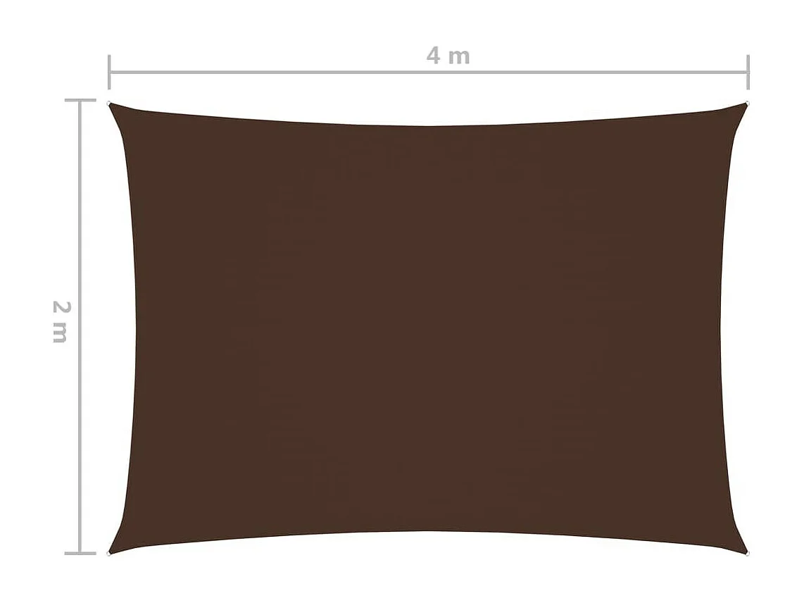 Voile de parasol Tissu Oxford rectangulaire 2x4 m Marron