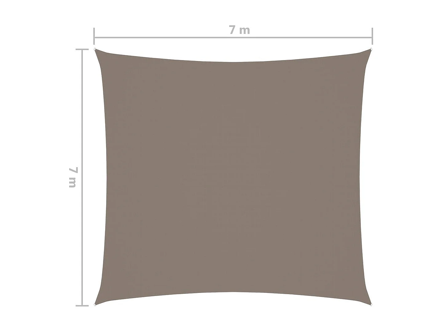 Voile de parasol Tissu Oxford carré 7x7 m Taupe