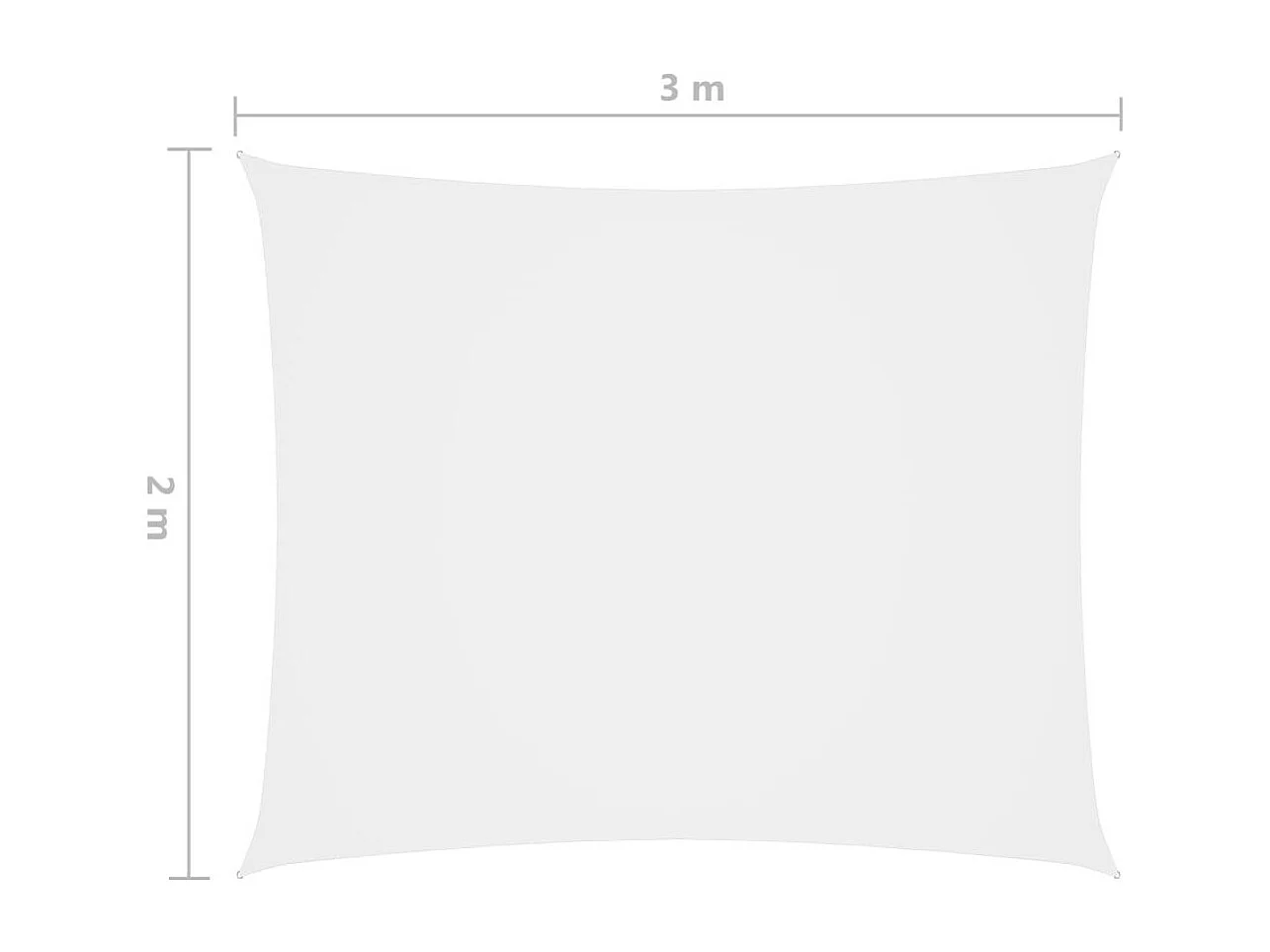 Voile de parasol Tissu Oxford rectangulaire 2x3 m Blanc
