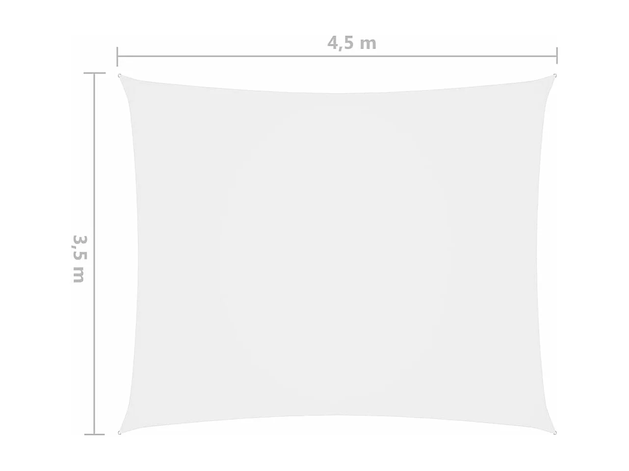 Voile de parasol Tissu Oxford rectangulaire 3,5x4,5 m Blanc
