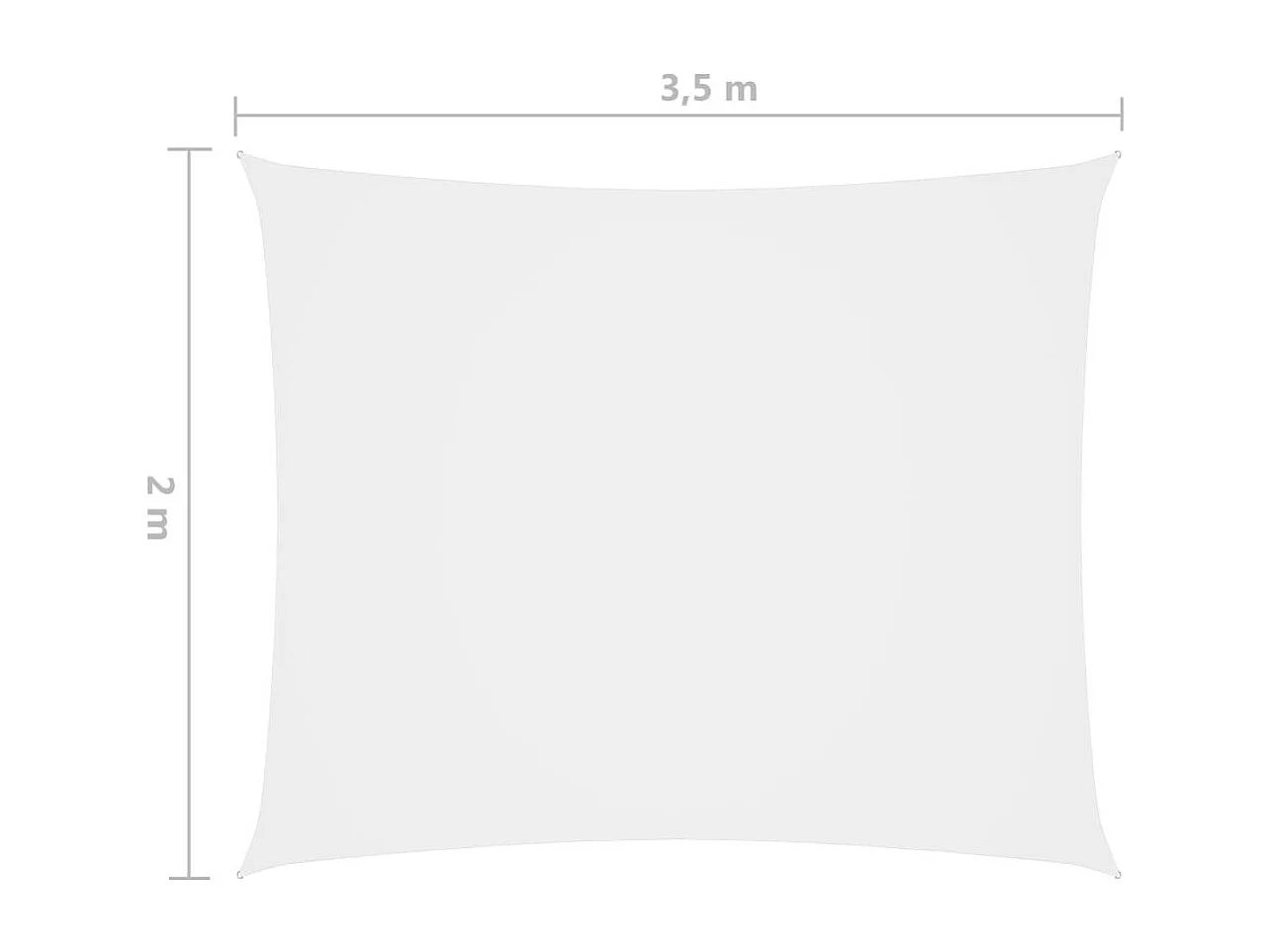 Voile de parasol Tissu Oxford rectangulaire 2x3,5 m Blanc