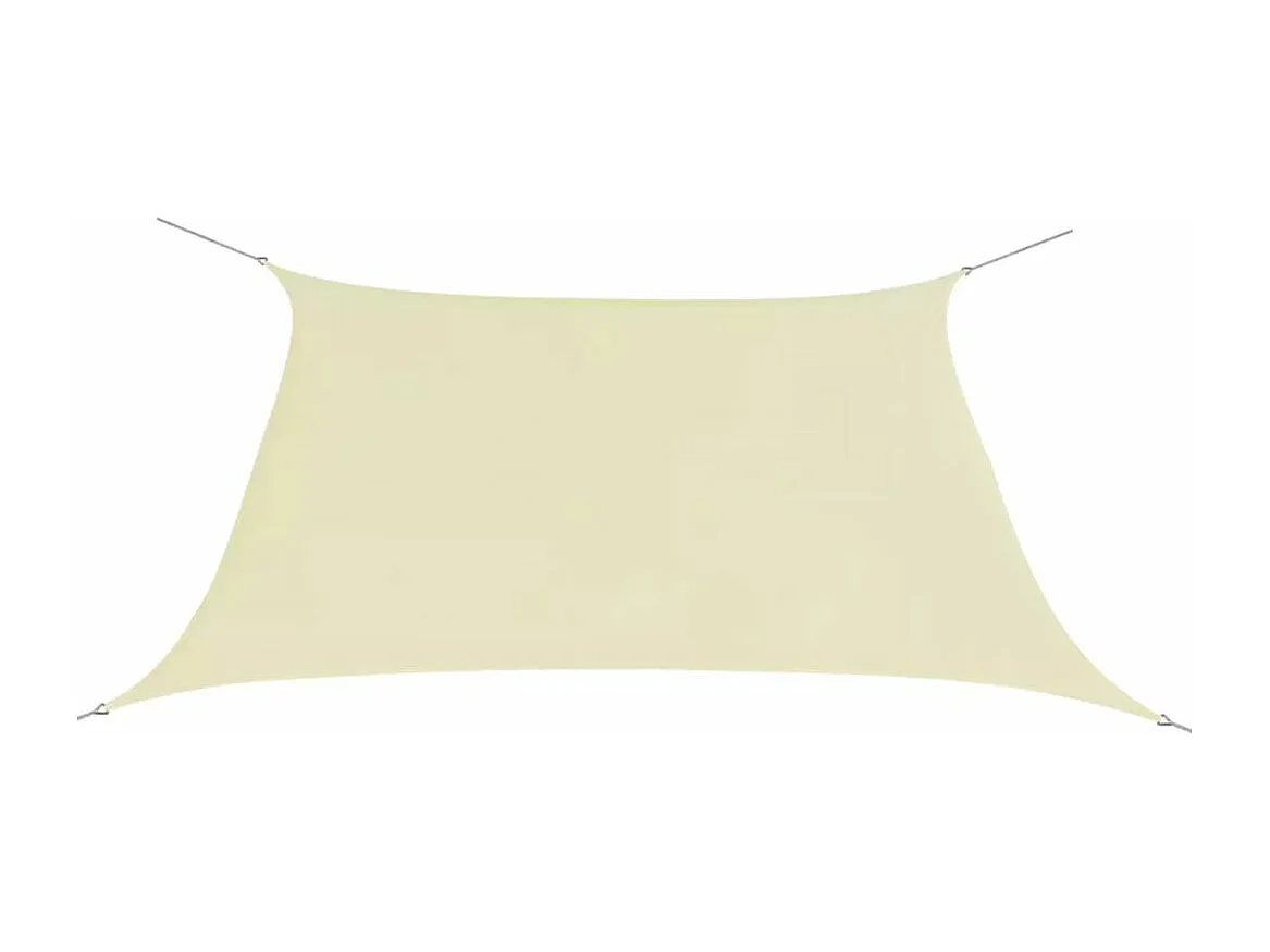 Parasol en tissu Oxford carré 3,6 x 3,6 m Crème