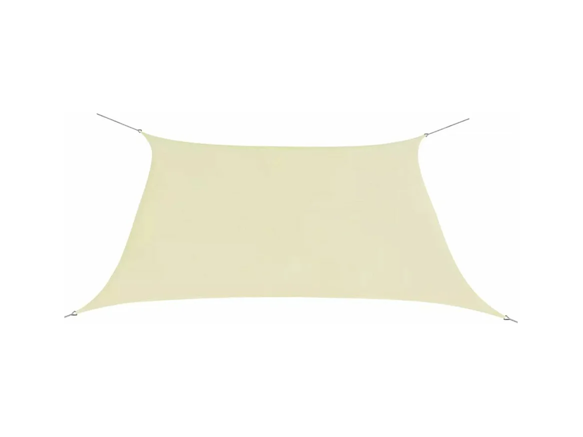 Parasol en tissu Oxford carré 3,6 x 3,6 m Crème
