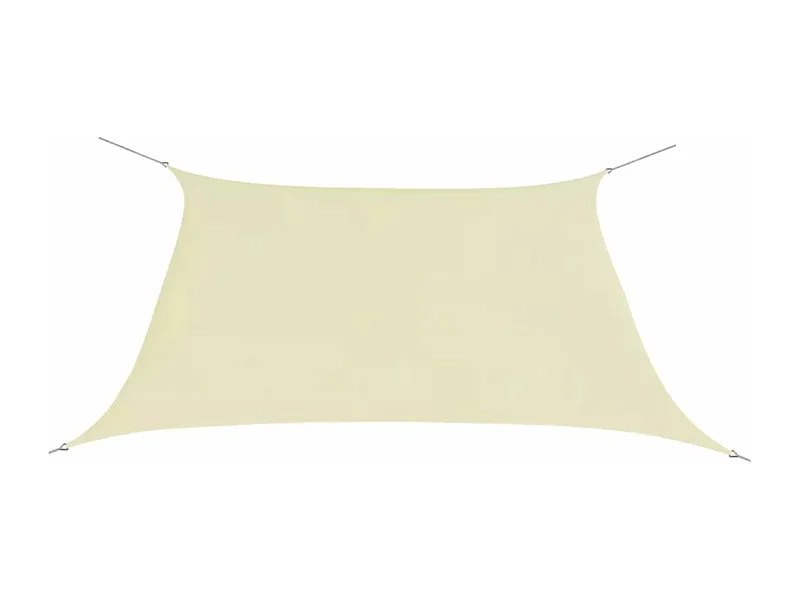 Parasol en tissu Oxford carré 3,6 x 3,6 m Crème