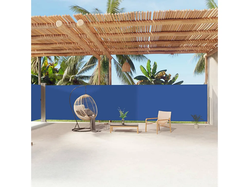 Auvent latéral rétractable Bleu 180x1200