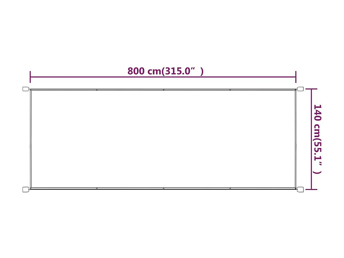 Auvent vertical Bleu 140x800 Tissu oxford