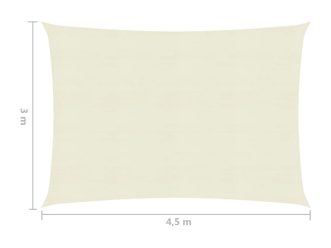 Voile d'ombrage 160 g-m² Crème 3x4,5 m PEHD