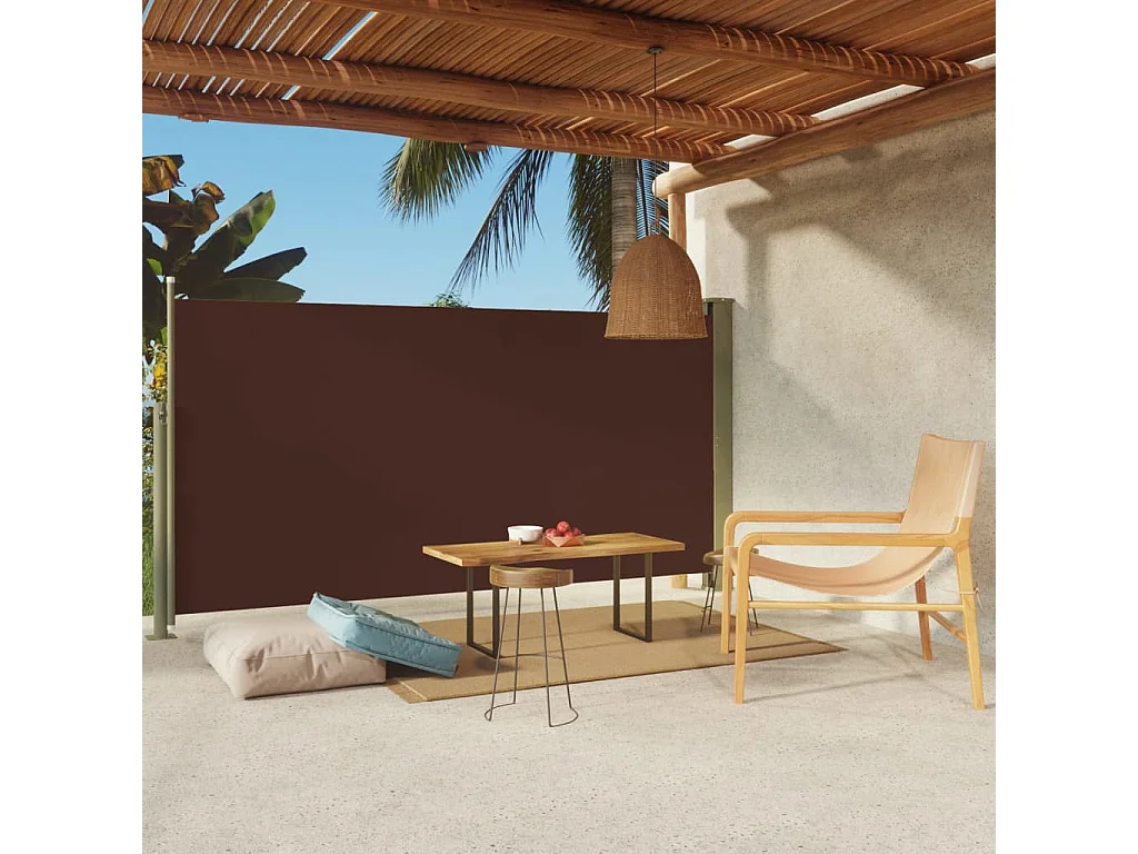Auvent latéral rétractable de patio 160x300 Marron 2