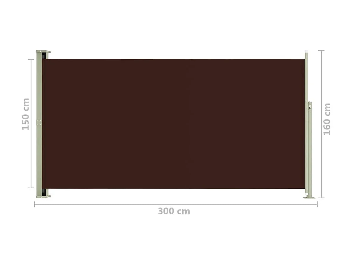 Auvent latéral rétractable de patio 160x300 Marron 2
